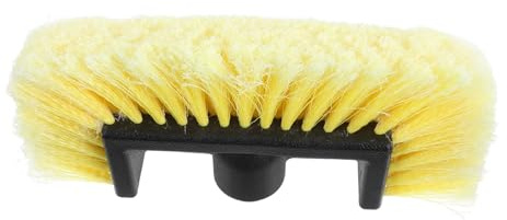 FIXOSHEE Spazzola per la Pulizia dell’Auto Portatile con Testina Rimovibile in ABS e PVC Spazzolone Multiuso Giallo per Lavaggio Veicoli e Manutenzione Camion Facile da Trasportare e