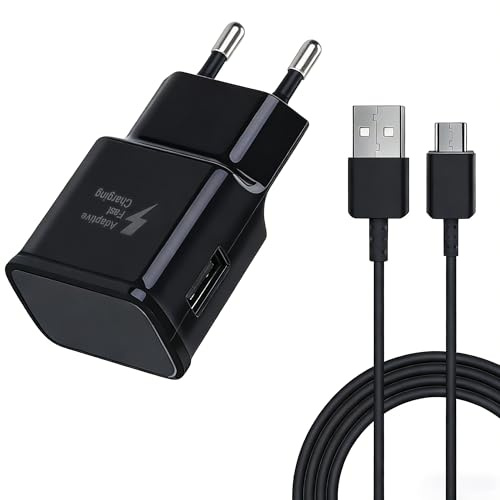 Caricatore USB con 1,5m Cavo USB Tipo C per Samsung Galaxy A16 A15 A14 A13 A20e A25 A34 A36 A51 A54 A55 A56 S8 S9 S10 S20 S21 FE Plus S22 S23,Ricarica Rapida Caricatore Cellulare e altri Smartphone