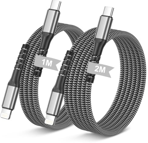 CHLANT Cable USB C Lightning 1M+2M 2Pack, MFi Certificado Cable Cargador