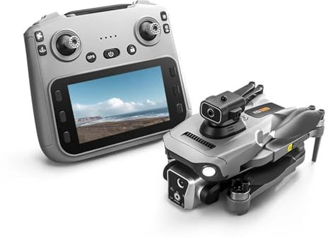 LKHLTBF Drone k19 Max GPS Fotocamera 4k Sistema evitamento Ostacoli Laser a 360°, Trasmissione FPV 5g Motore brushless, Telecomando Schermo da 4,5 quadricottero rc Pieghevole airdrop,Dual Battery