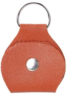 Nyckelring med plektrumhållare, Multicolor PU Läder Gitarr Pick Väska Hållare Case Nyckelring10st(Chocolate)
