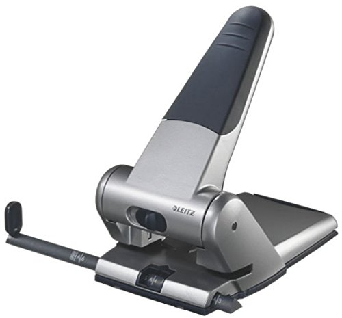 Leitz 5180 Extrastarker Registraturlocher (Langer Hebel Stanzleistung, 65 Blatt) silber/grau