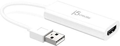 j5create USB A to HDMI Display Adapter - USB 2.0 to HDMI 1080P Cable Converter Adapter for Windows Laptop, PC (JUA195)
