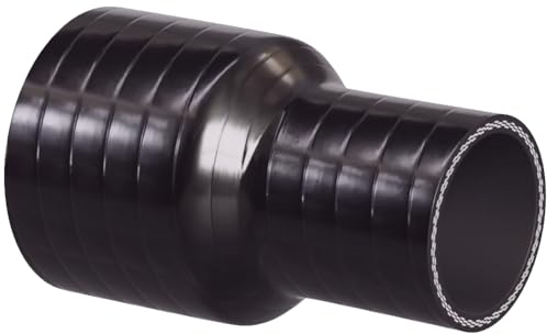 Straight Reinforced Silicone Reducer Inlet Connector Hose for Air or Water - ID 25mm to 16mm - Black