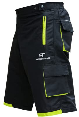 FT Men's Padded MTB Baggy Breathable Cycling Shorts w/ 6 Pockets | Men's Shorts w/ Inner Padding for Cycling, Running, Hiking & Outdoor Activities