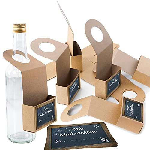 Logbuch-Verlag 10 Frohe Weihnachten Geschenkanhänger zum Befüllen für Flaschen - Weinflaschen Verpackung weihnachtlich