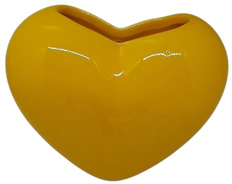 Umidificatore per termosifone in ceramica a forma di cuore - ottima idea regalo (GIALLO)