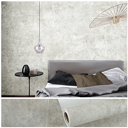 VEELIKE Tjock väggtapet industriella tapeter betongutseende beige tapet självhäftande folie retro 60 x 900 cm kökstapet vinyl självhäftande film mönster dekoration sovrum möbelfolie vattentät kök badrum