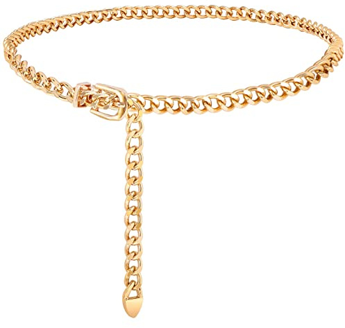 JASGOOD Women Waist Chain Belt Adjustable Weave Body Link Belts for Jeans Dresses