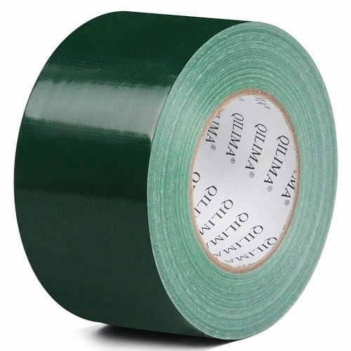 QILIMA Cinta adhesiva de tela, tela impermeable, cinta adhesiva de grado profesional para fotógrafos, reparaciones, bricolaje, manualidades, 75mmx55m, Verde