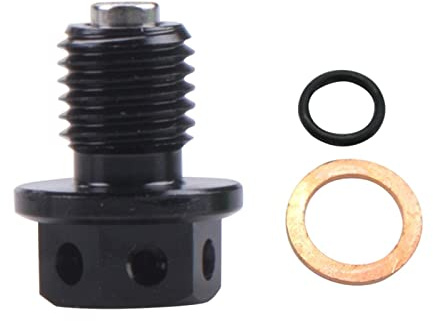 Bouchon de vidange d'huile magnétique pour pièces de rechange de moto, pièces de mise à niveau Noir, 12X1,25mm