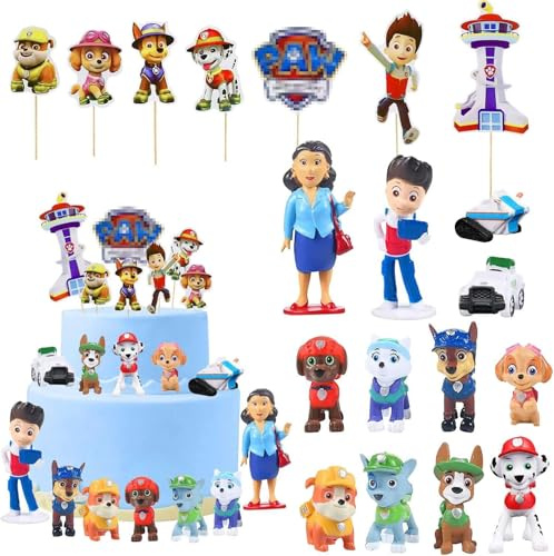 Tortendeko,19 Stück Geburtstag Deko,Tortenfiguren,Cupcake Deko,Party Kuchen Deko,Tortendeko Cartoon Kindergeburtstag,Geeignet für Babyparty,Kinder Geburtstag Party Torte Deko Supplies