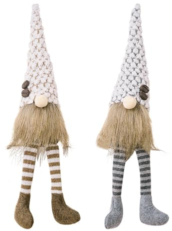 ENLACE Kaffee Wichtel Deko, 2 Stück Bauernhaus Kaffee Wichtel, Handgemachte Kaffeebar GNOME Dekor, Sommer Wichtel Figuren, Geschenke für Kaffeeliebhaber Cafe Küche Home Office Dekorationen