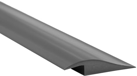Quest Övergångsprofil PVC, nivåutjämnande övergångslist – 50 mm x 7 mm – 2 meter - avslutningsprofil, anpassningsprofil, nivåutjämningsprofil, golvlist (Mörkgrå)