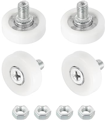 QUARKZMAN Ruote per Cassetti in Nylon Ruote di Ricambio per Pulegge Cassetti Armadi Cuscinetto 22mm Guide Scorrevoli con Dadi per Parti Mobili Armadio Armadio Confezione da 4