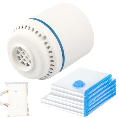 Vakuumbeutel für Kleidung, Vacuum Bags for Clothing, Vakuumbeutel mit Elektrischer Luftpumpe, Wiederverwendbar Vacuum Bags, 6 Stück, 2 Jumbo 100x80cm + 2 Groß 80x60cm + 2 Kleine 60x40cm