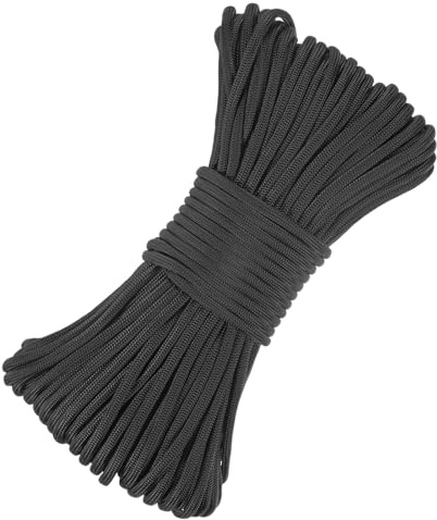 TIXIPEM 4 mm 102FT Guyline Camping Paracord [1PCS] - Guy Lines Ultralight Thin Cord Rope 7 Strands Paracord 550LB Use for Camping Tents & Tarps & Hiking - [Black]