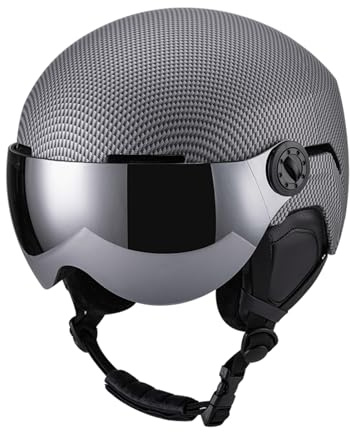 Casco da snowboard, casco sportivo di neve, uomo da donna Cavolo da sci per adulto Protettore della testa multifunzionale con prese d'aria traspirante per 59-61 cm Circonferenza (Carbonio)