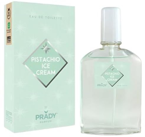 Prady Eau de Toilette Pistacchio Ice Cream 90 ml - Fragranza gourmand dolce e cremosa con aroma di gelato al pistacchio - Profumo originale, coinvolgente e duraturo per l'uso quotidiano o speciale