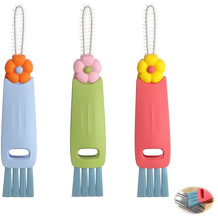 3 in 1 Cup Lid Gap Cleaning Brush Set, Portable Bottle and Cup Lid Cleaner Brushes, Multifunctional Water Bottle Gap Cleaning Tools, 3pcs Kitchen Cleaning Brush Kit for Travel, Home, and Office Use