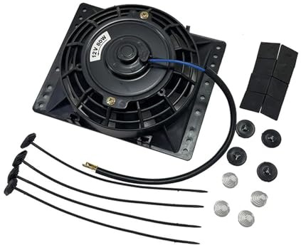 Radiatore aria-olio idraulico, Ventole di raffreddamento del radiatore universali Pull Push 12V 80W, sostituzione diretta, con kit di montaggio per sistema idraulico CNC(16Inch Cooling Fan)