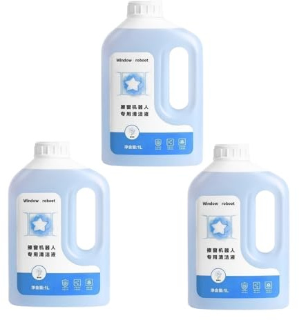 Solución de limpieza for robots limpiacristales, compatible con ECOVACS Winbot W1 Pro/W2 Pro Omni/ W1/W1SPRO/W2/W2SPRO, líquido limpiador de cristales(3Pack)
