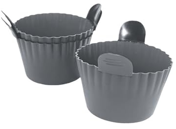 Pirottini for muffin in silicone for friggitrice ad aria, cestello for forni(3pcs gray)