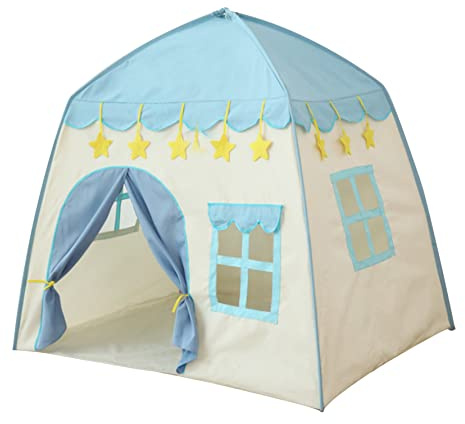 Odoukey 51, 18 x 39, 37 x 51, 18 Zoll Prinzessin Schloss Kinderspielzelt Großes Feenspielhaus Tipi-Zelt für Kindergeburtstag für Mädchen Blau