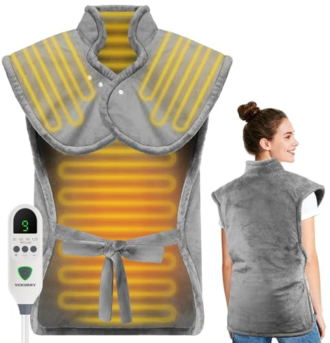 VCKHRRY Almohadilla Térmica Eléctrica la Espalda y Cuello 60×100cm