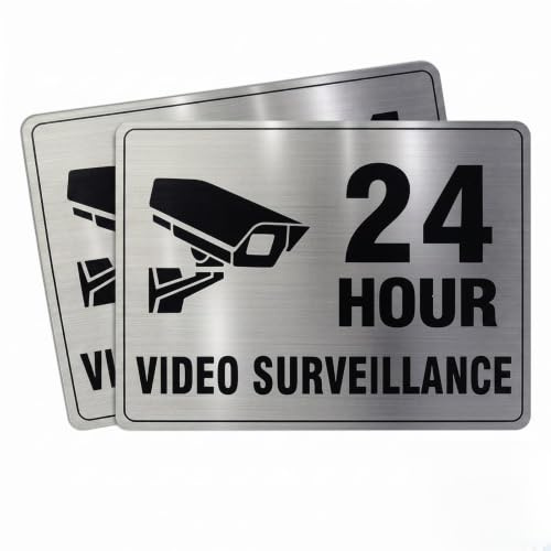DBCEJF Cartello Area Videosorvegliata in Alluminio 15.2x20.4 cm - Segnale di Avviso Telecamera Sorveglianza Adesivo per Esterno e Interno, Targa Area Videosorveglianza per Sicurezza Privata e Pubblica