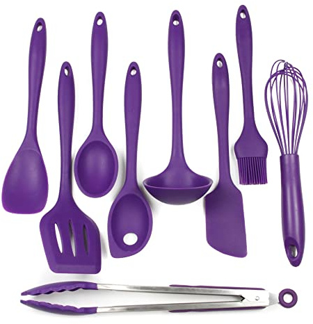Chef Craft 42085 Hochwertiges Silikon Küchenhelfer und Utensilien-Set, violett
