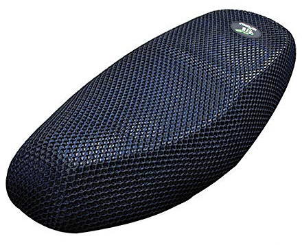 sourcing map XXL 3D Motorcycle Moped Seat Cover Breathable Cushion Black Blue