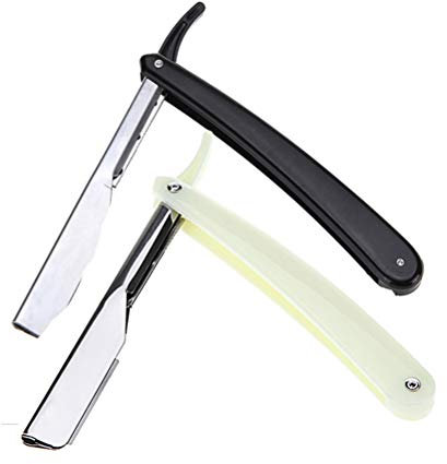 de Afeitar Recta Profesional Plegable Vintage sin Cuchillas para Pelo 2 Piezas ( y )