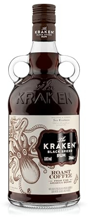 Kraken Roast Coffee Black Spiced Rum 40% ABV 70cl | Rich Roast Coffee, Vanilla & Dark Spice Notes | For Espresso Martinis, Cocktails & Gifts