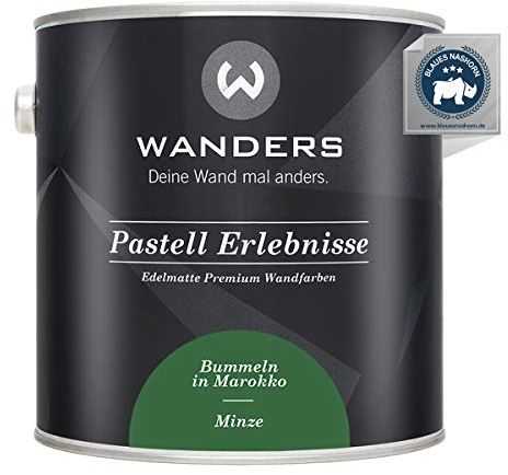 Wanders Pastell Erlebnisse 2,5L - Minze/Dunkles Grün - Edelmatte Wandfarbe! Küchenmöbellack und Möbelfarbe. Kreidefarbe für Holz & mehr. Hohe Deckkraft, schnell trocknend
