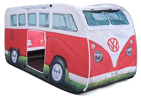 Board Masters - Volkswagen Kinder-Pop-Up-Spiel-Zelt im T1 Bulli Bus Design 165 cm (Bus Front/Rot)