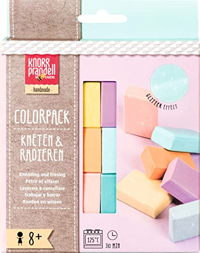 KNORR prandell Kneten & Radieren Farbset Pastell 6 Stk Knete für Kinder Ganzjährig geeignet