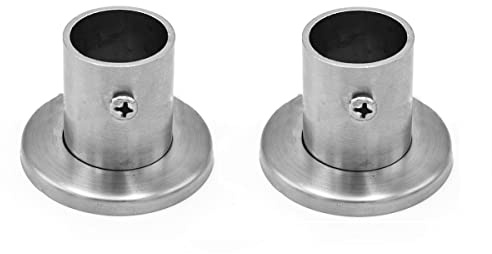 Stainless Steel Flange Rod Holder, Inner Dia. 32mm Height 40mm Cabinet Clothes Wardrobe Pole Bracket Holder, 2 Pcs