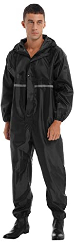 Jowowha Full Body Motorcycle Waterproof Rain Suit Lightweight Windproof One Piece Overalls Rainwear for Men and Women