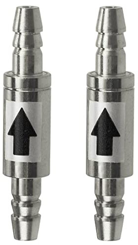 2 Pieces Stainless Steel CO2 Disposable Air Backflow Valve, No Return Anti-Return Diffuser Pipe Regulator 4 mm in Aquarium System