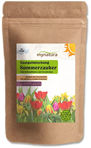 mynatura Sommerzauber Blühwiese Selberpflücken und Verschenken | Lebensraum | Artenschutz | Vögel | Käfer | Insekten | Natur | Schmetterlinge (1x30g)