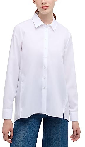 ETERNA Loose Fit Bluse Langarm Hemdkragen weiß