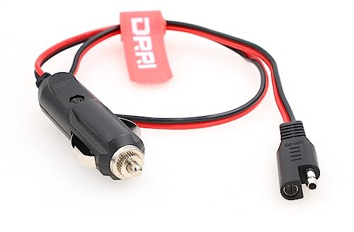 DRRI 16AWG 12V Auto Zigarettenanzünder auf SAE Schnellspanner Adapter Verlängerung Ladekabel mit Sicherung und LED-Licht für Solarbatterie