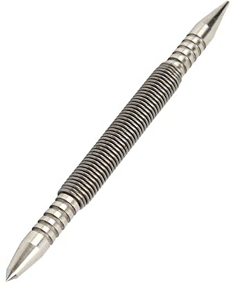 Double Tête Poinçon Central Outil à Ressort Clou Compact Double Poinçon Métal Double Clou Poinçon Bois Verre Ressort Poinçon Poinçons