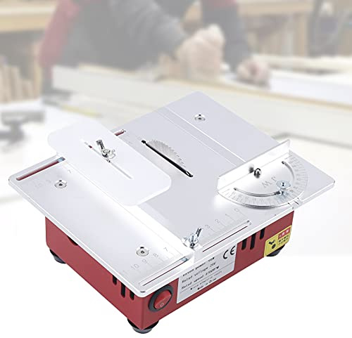 Mini Tischkreissäge 220V Kleine Carving Machine 9200-9500RPM Tischsägen Holzbearbeitung Schneiden Tragbare Präzisions-Tischkreissägen Table Saw für DIY Hand Modellierung Kunststoff Metall Schneiden