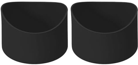 sourcing map 2Pcs Housse de Protection en Silicone de 7 cm pour Bouteille d'Eau de 12 à 24 oz, Couverture en Silicone Antidérapante pour le Fond de Bouteille, de Forme Irrégulière, Noir