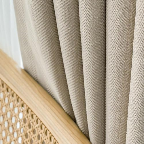 Bishilin Vorhänge Stangendurchzug 132x244CM, Verdunklungsvorhänge Braun 2er Set Einfarbig Gardinen Blickdicht Schlafzimmer Kinderzimmer Jugendzimmer