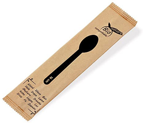VEPATIM 100 Einweg Holzlöffel Löffel aus Holz einzeln hygienisch verpackt 16cm