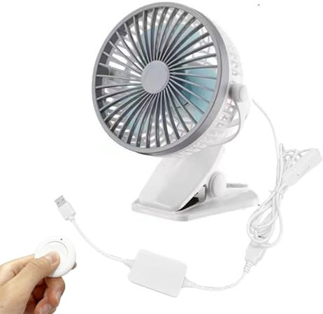 FSLiving Clip ventilator grow, Grow Ventilator mit Fernbedienung,Verstellbarer Winkel mini fan für Growzelt mit oszillierender Funktion,3 Lüfterblätter(GYFS027)