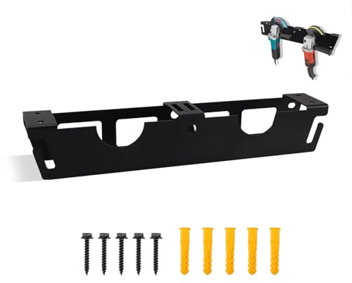 Yallmie Soporte para Amoladora Angular, 41x7x7cm Amoladora Angular de Pared con Tornillos de Fijación, Acero al Carbono Soporte de Pared para Amoladora Angular, Herramientas para Cortadores, Pulidores
